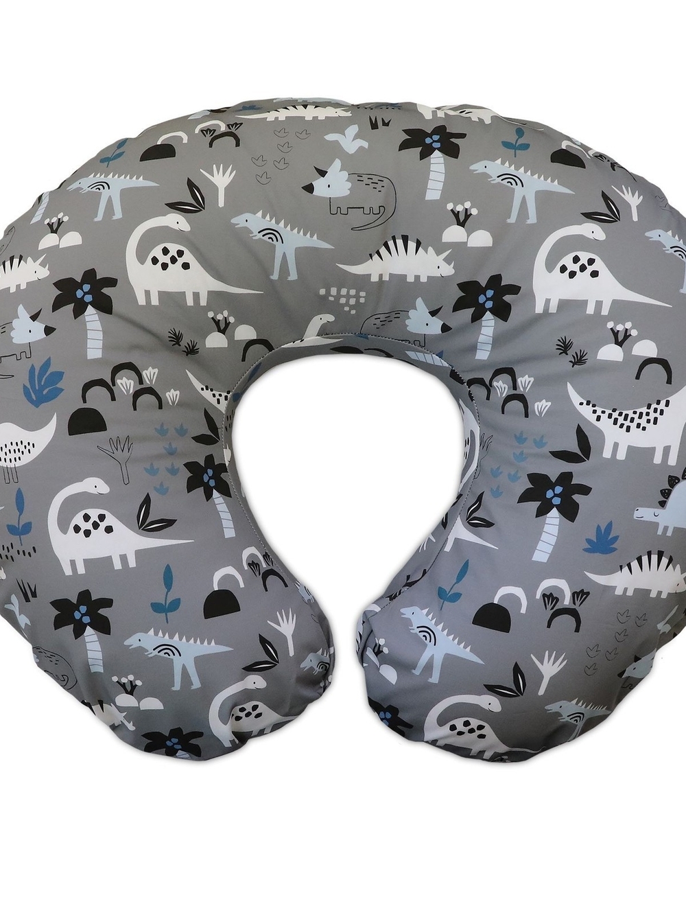 Boppy Gray and Blue Dino-Print Feeding Pillow
